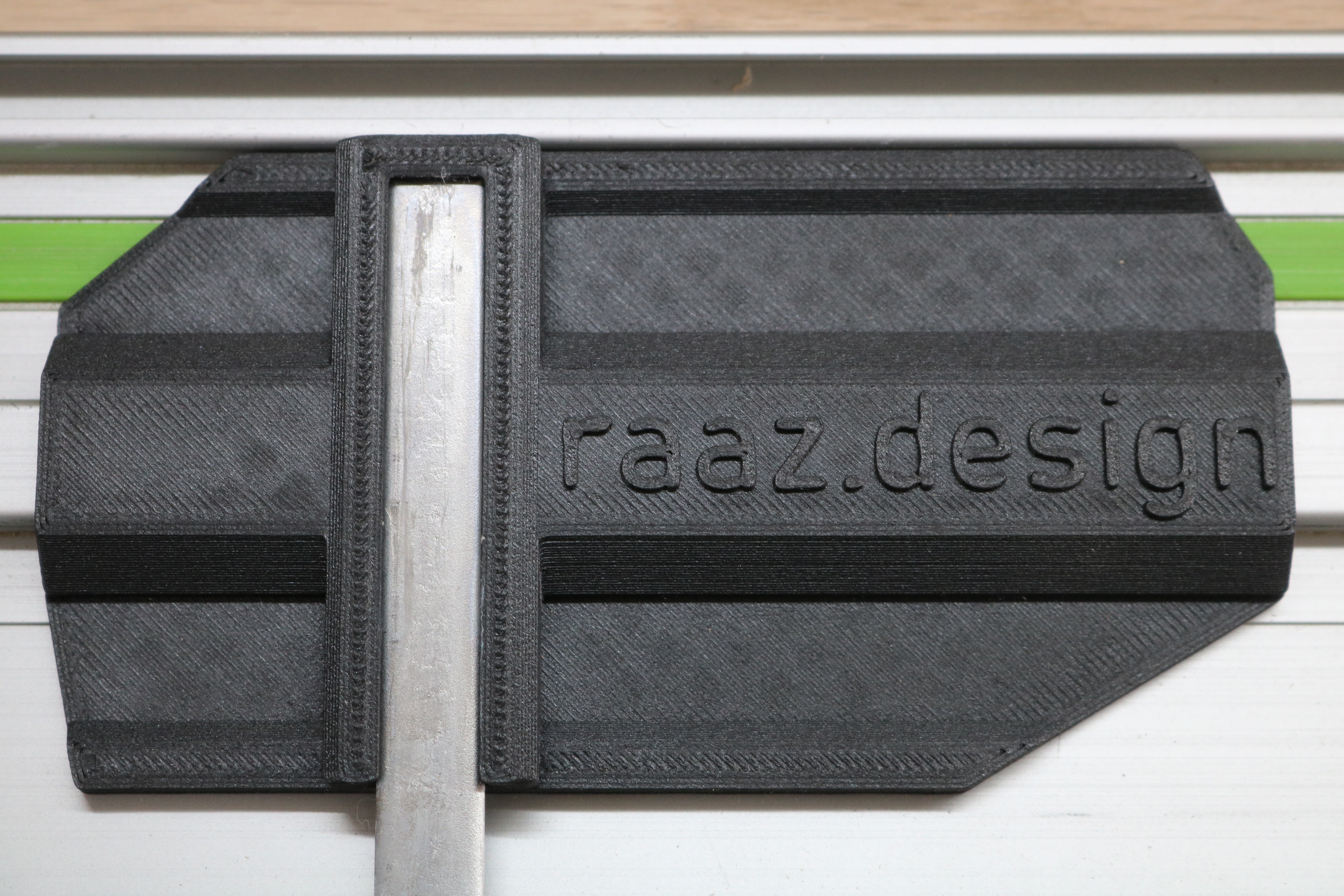 Close up of track saw guide